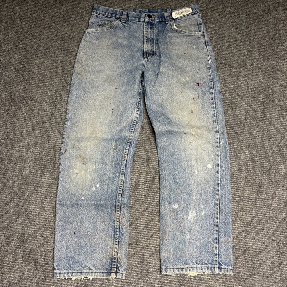 Bulwark Protective Apparel Mens Denim‎ Jeans Paint Splatter Workwear Size 34x32